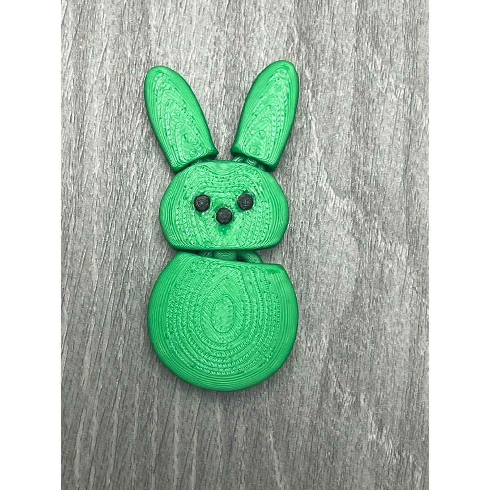 6pc 3D Printed Flexi Marshmallow Bunny‎ Magnets Articulated Easter Rabbit Decor
